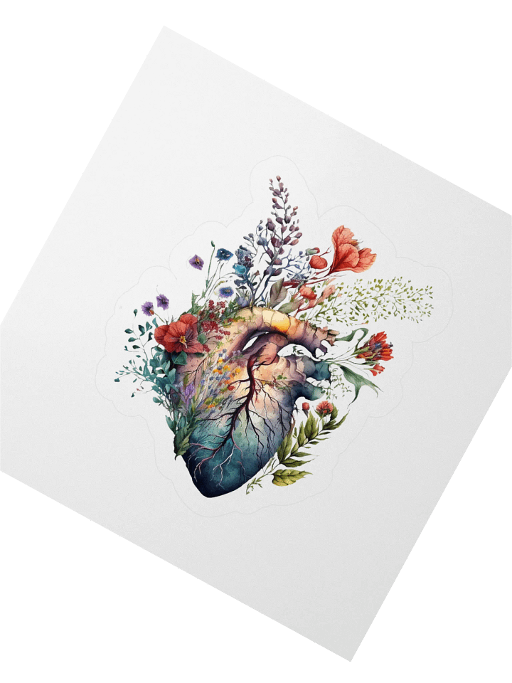 Wildflower Heart Sticker – Floral Anatomy Watercolor product image (5)