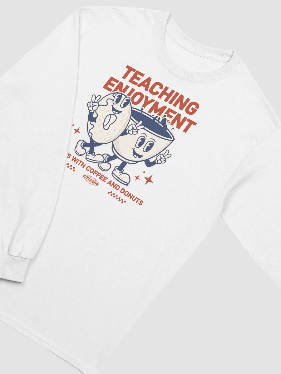 Teaching Enjoyment With Coffee & Donuts Good Vibes Teacher Long Sleeve T-Shirt product image (3)