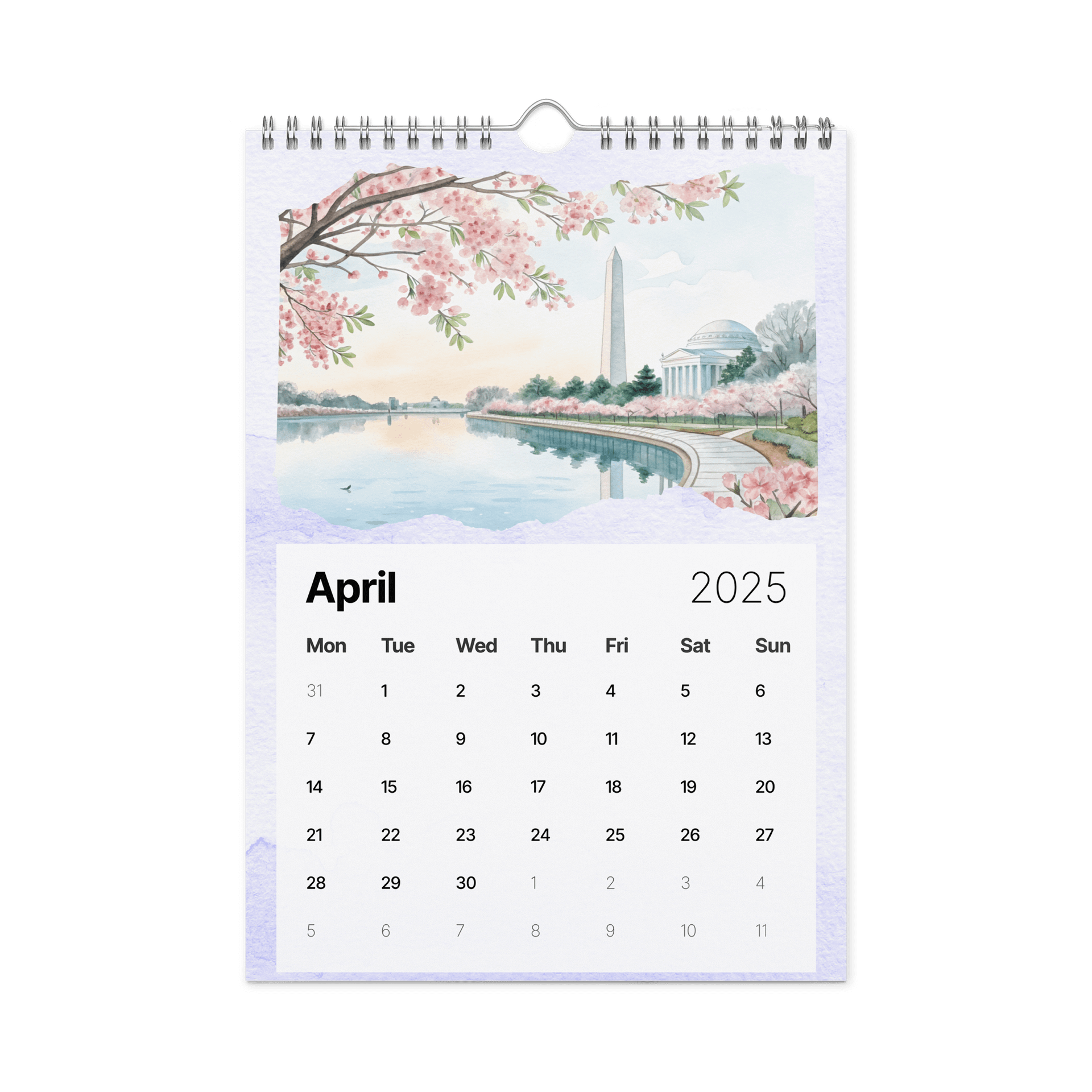 WORLD CAPITALS WATERCOLOR WALL CALENDAR 2026 product image (1)