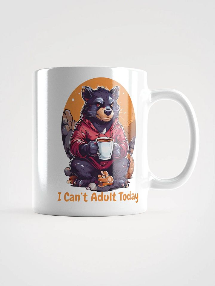 I Can’t Adult Today - Unique Funny White Glossy Mug Printed on Both Sides | Tasmanian Devil with Coffee | Perfect Funny Gift Mug product image (1)
