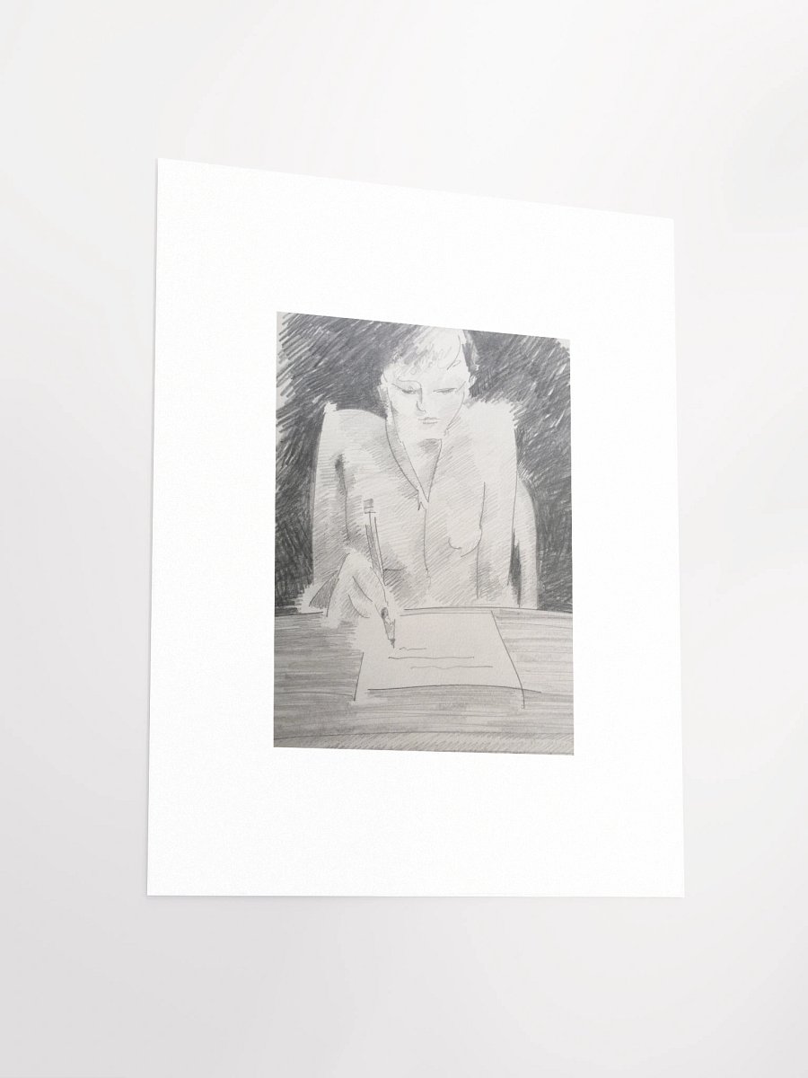 Sloy Writing (pencil sketch) undated print product image (6)