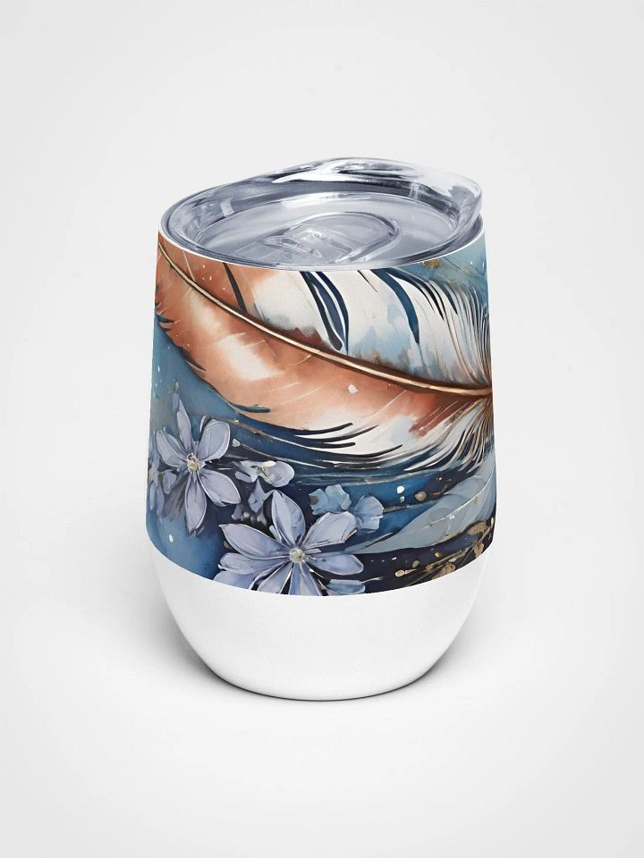Feather Floral Watercolor Wine Tumbler product image (1)