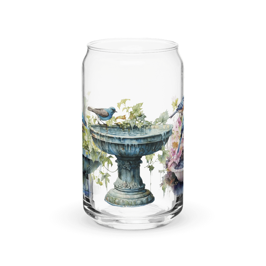 Serene Birdbath Glass Can Sipper product image (1)