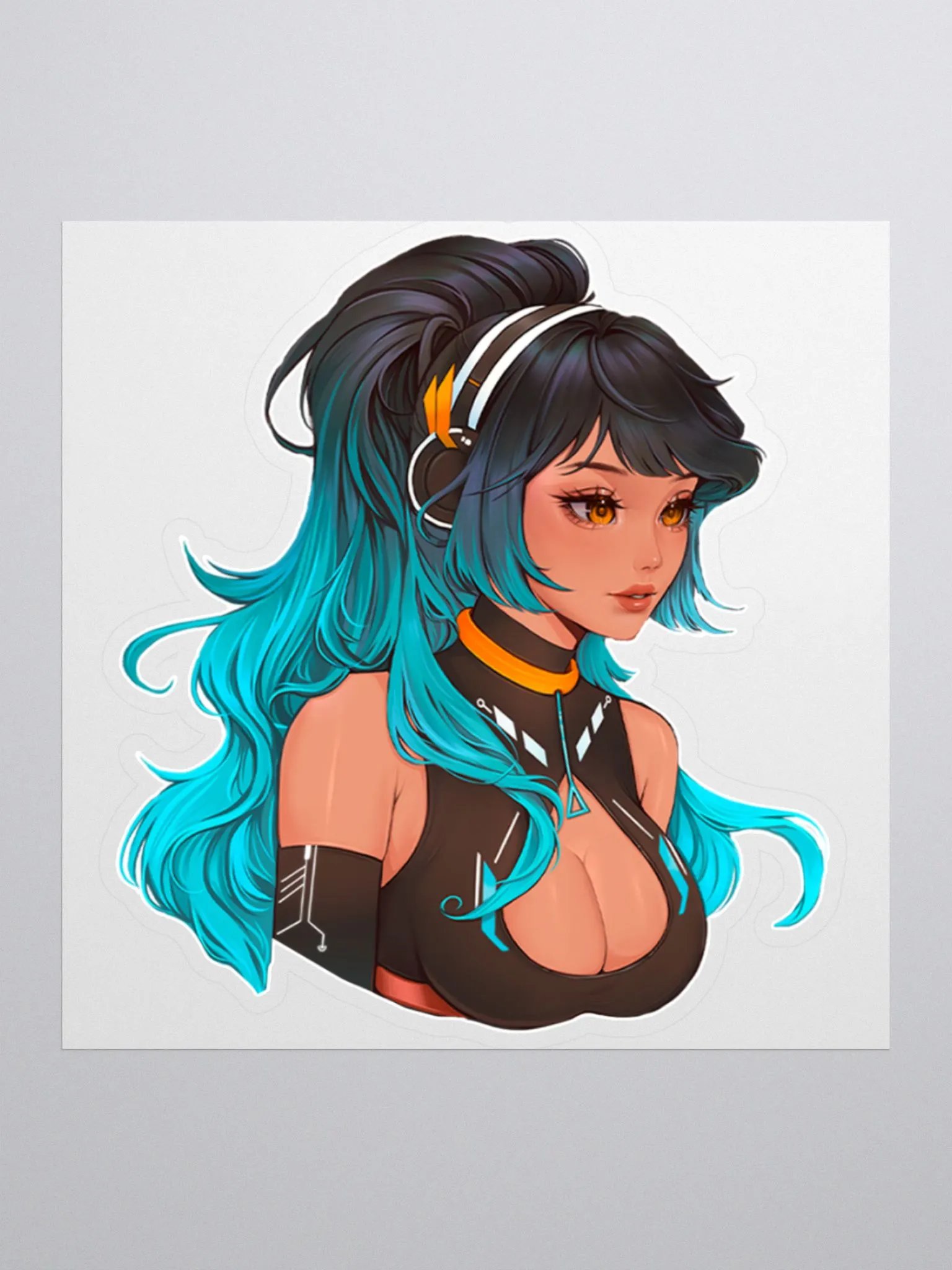 Glitchica Headphones Sticker product image (1)