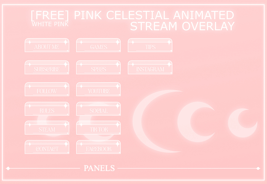 PINK CELESTIAL ANIMATED STREAM OVERLAY, PINK STREAM OVERLAY, ANIMATED OVERLAY, CUTE PINK OVERLAY, SHINNY MOON OVERLAY product image (5)