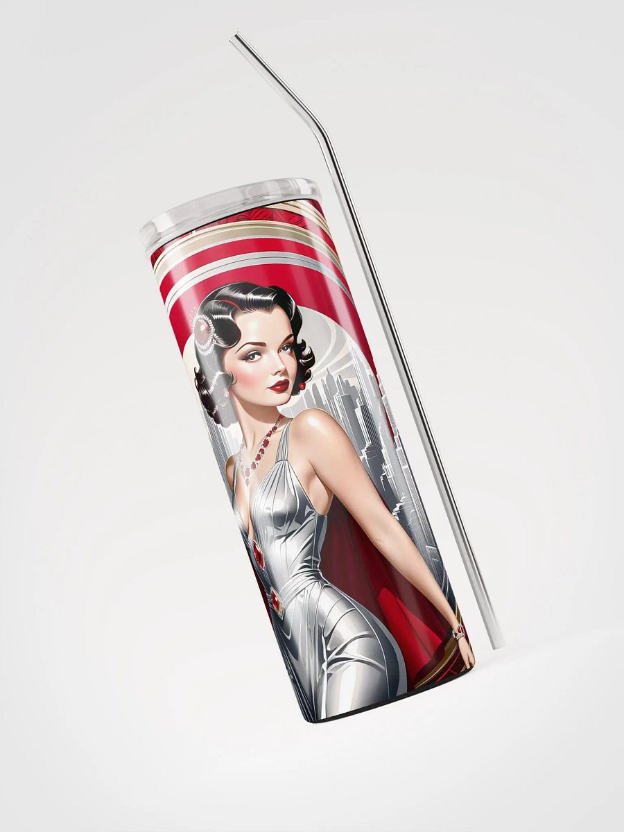 Art Deco Flapper Girl 20 oz Skinny Stainless Steel Tumbler - v5 product image (5)