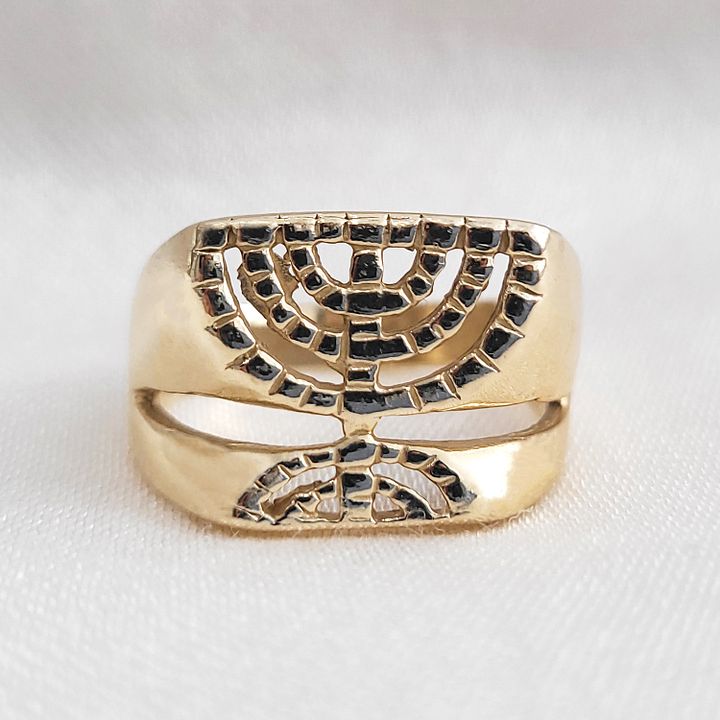 14 Karat Pure Gold Menorah Ring product image (1)