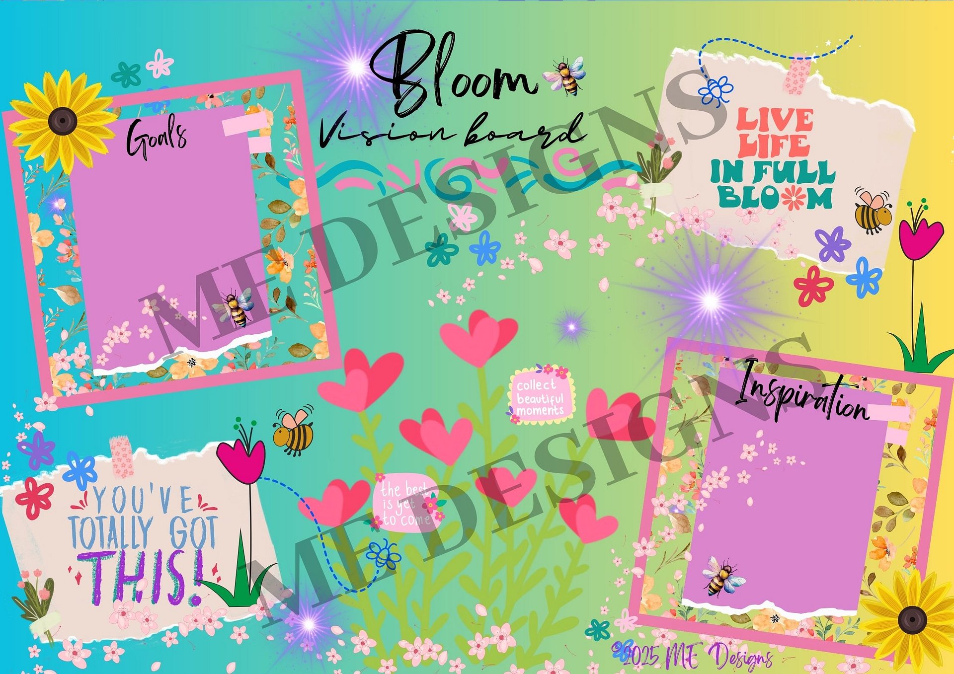 🌸 Bloom Digital Vision Board PDF Download – Cultivate Your Dreams! 🌸 product image (1)