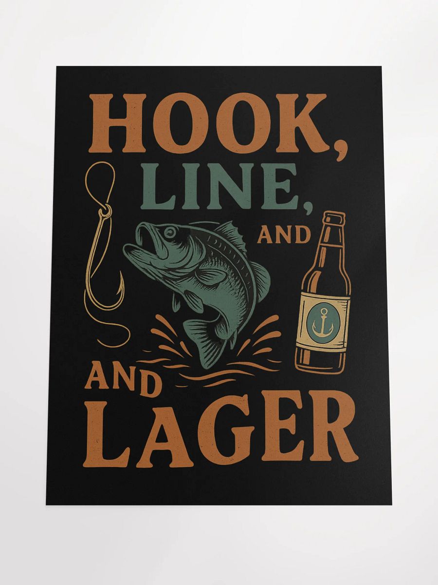 Hook, Line, & Lager Poster – Fishing & Beer Cabin Decor product image (4)