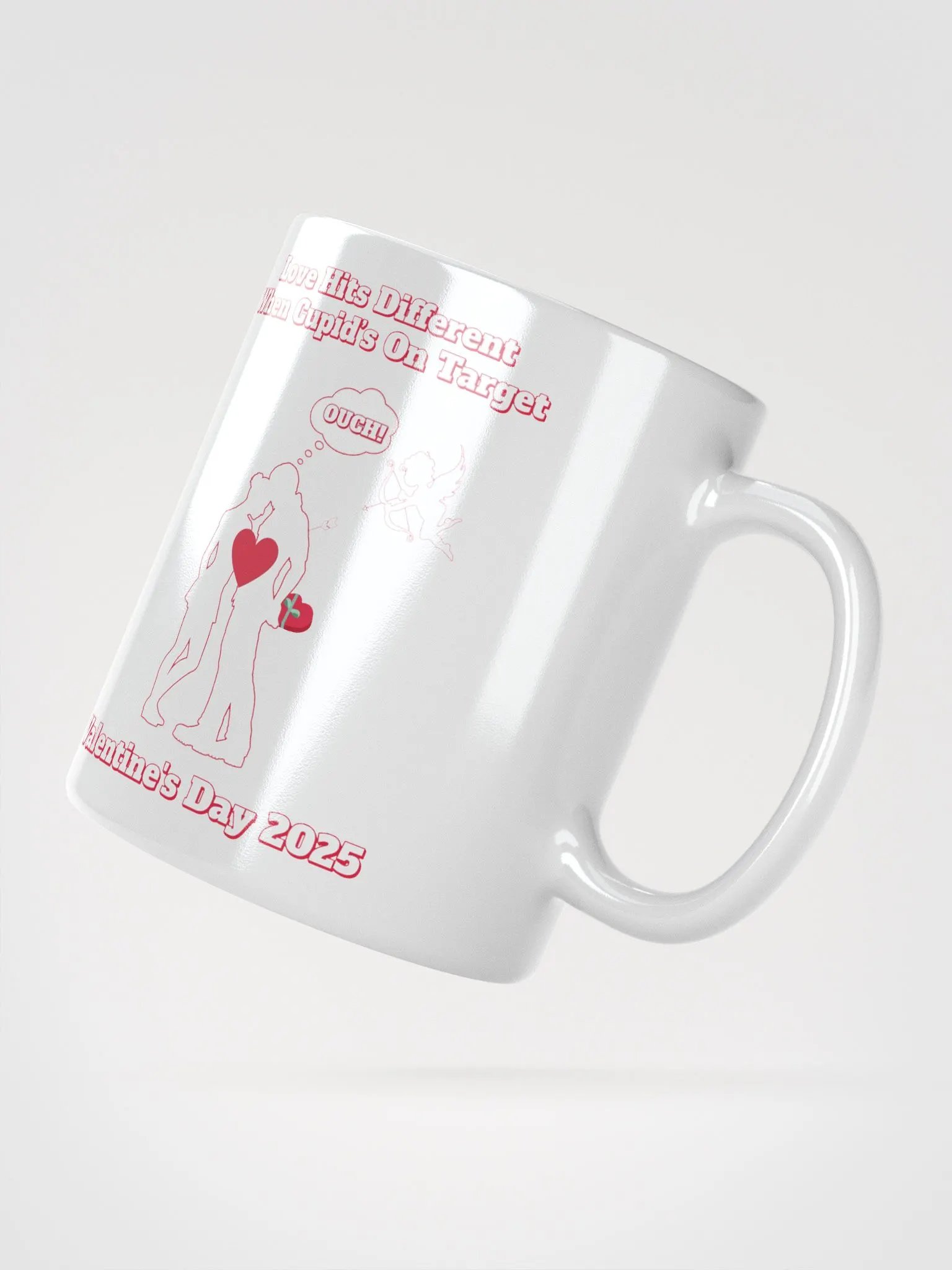 When Cupid's On Target Valentine's Day White Mug product image (2)