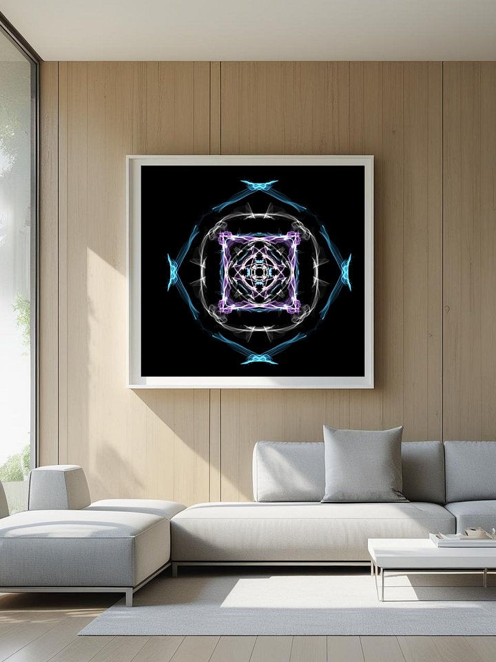 Aether Mandala Framed Art Print | Abstract Energy Wall Art product image (2)