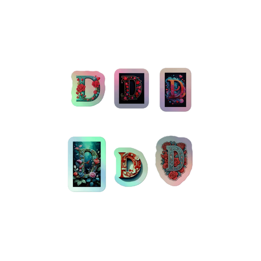 All D's Valentine’s Monogram Holo Sticker Pack product image (1)