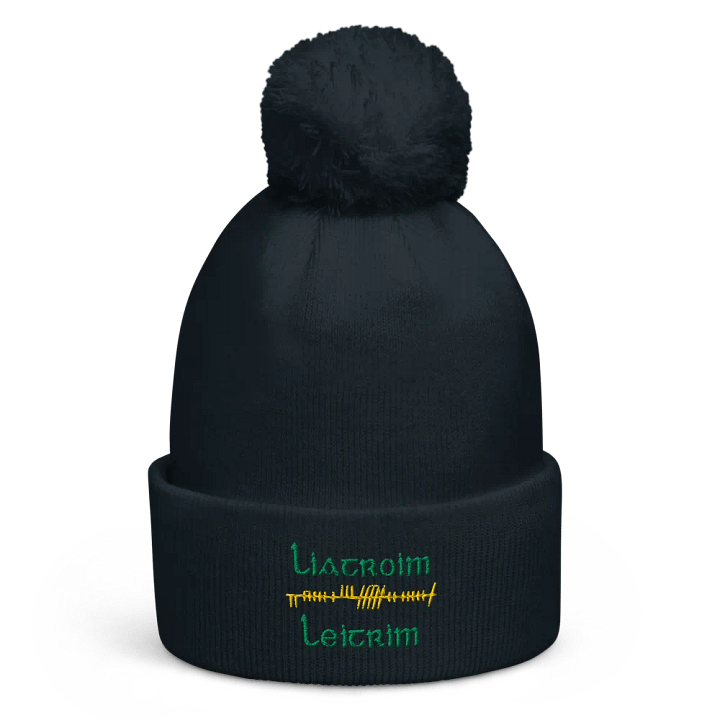 Leitrim/Liatroim Orthodox style Ogham embroidered Pom-Pom Beanie product image (1)