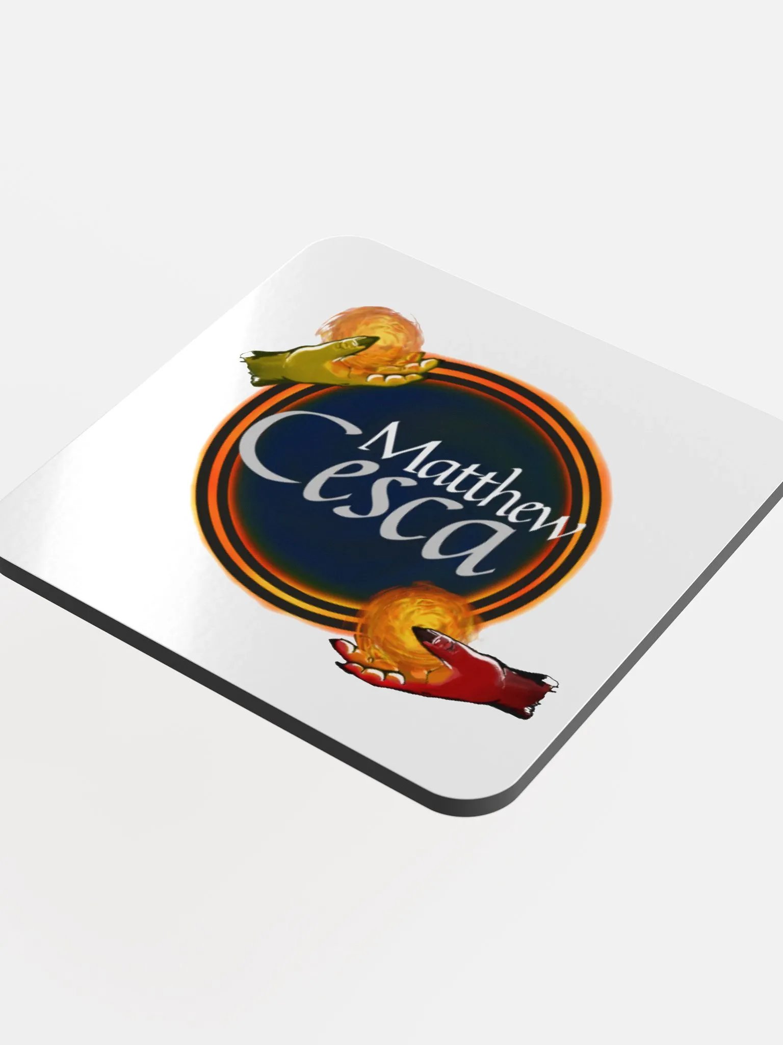 Matthew Cesca Author Logo White Background Cork Coaster product image (4)