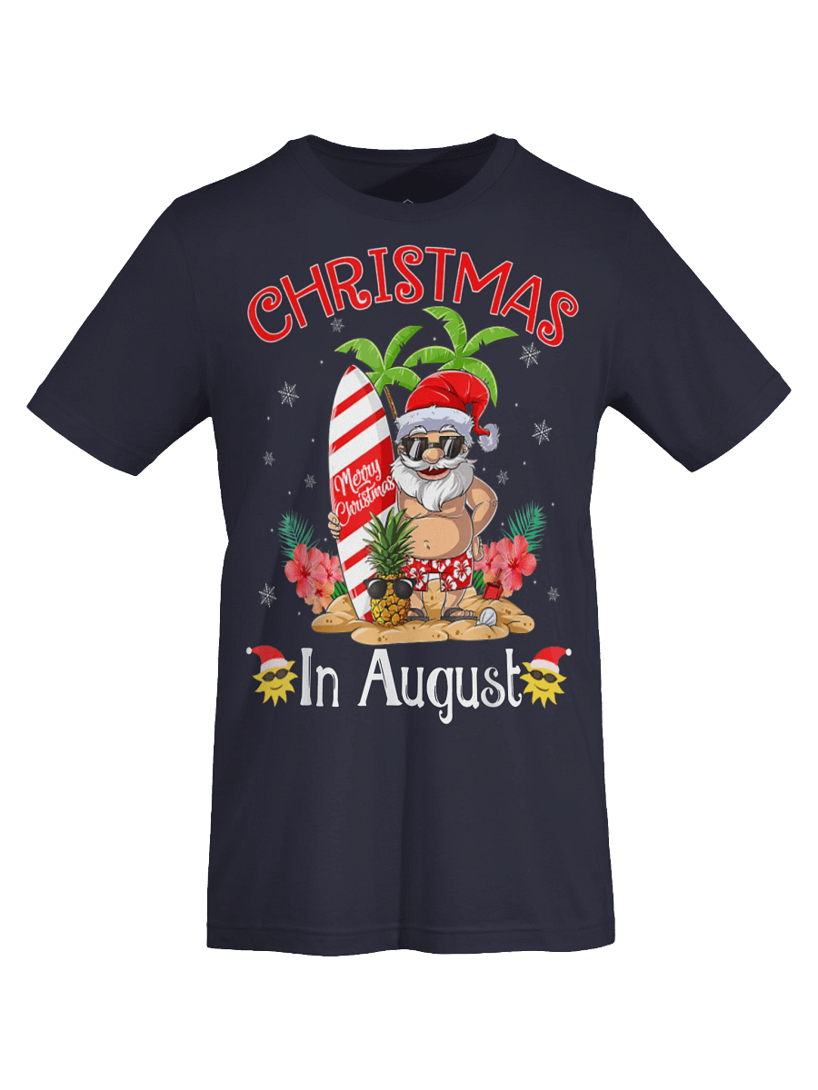 Christmas In August Shirt Funny Summer Santa Beach Vacation T-Shirt product image (7)