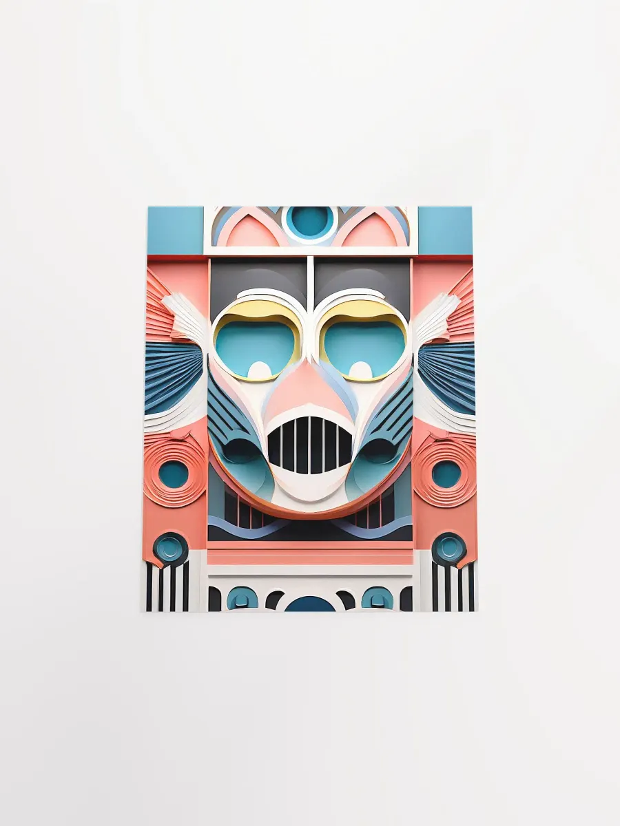 Pastel Robot Mask - Poster - Small and Standard Sizes - 8x10-11x14-12x16-16x20 Inches product image (13)