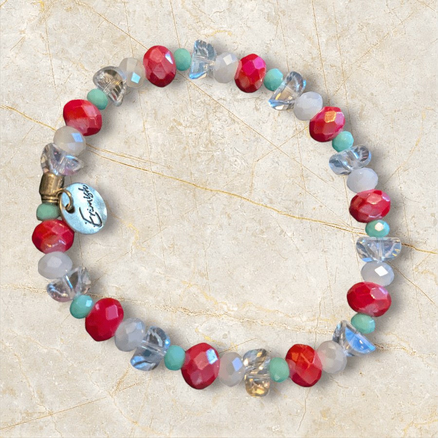 Ermish Red, Teal & White 3 Bracelet Stack product image (4)