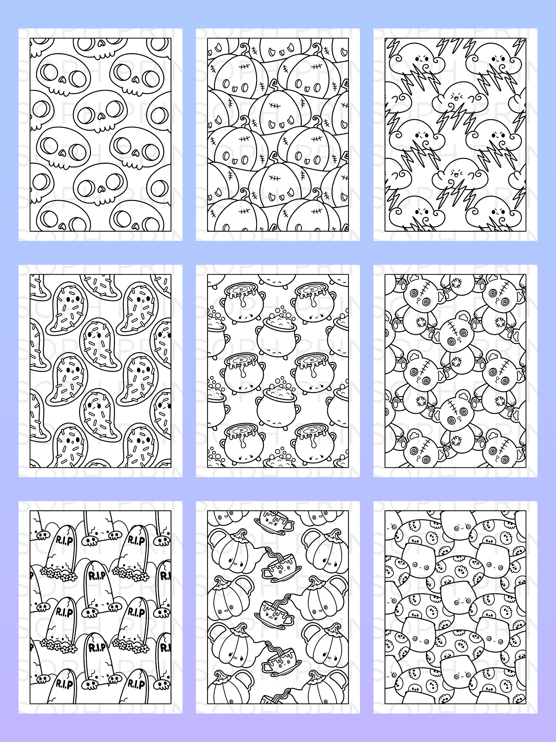 Spooky Patterns Digital Colouring Book product image (3)