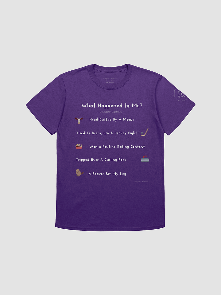 WHAT HAPPENED TO ME ? (Canadian Edition): Unisex Softstyle T-shirt, Purple product image (1)