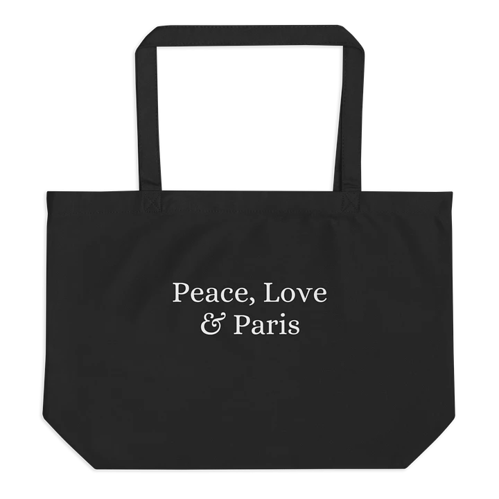 Peace, Love and Paris Organic Tote Bag Black product image (2)