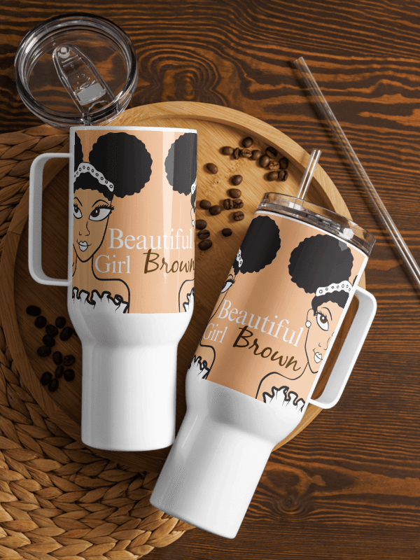 Beautiful Brown Girl Cream Travel Mug product image (1)