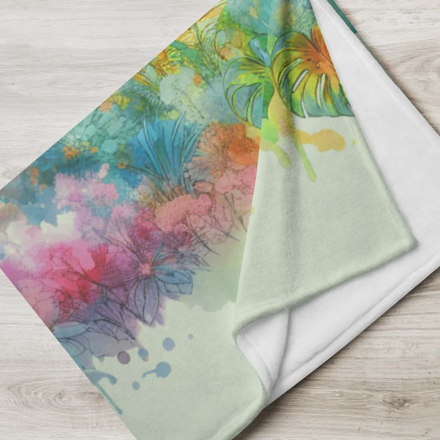 Elephant In The Wild Watercolor Throw Blanket product image (6)