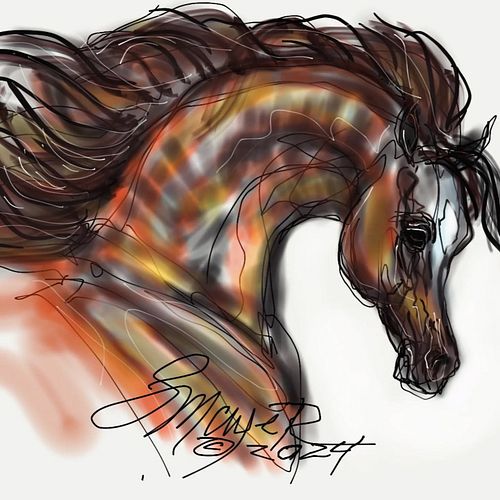 Good morning! #Arabian stallion drawn on cell phone. I #draw from my #dreams. Desert bred, #Bedouin #horse. #alkhamsa
https:/...