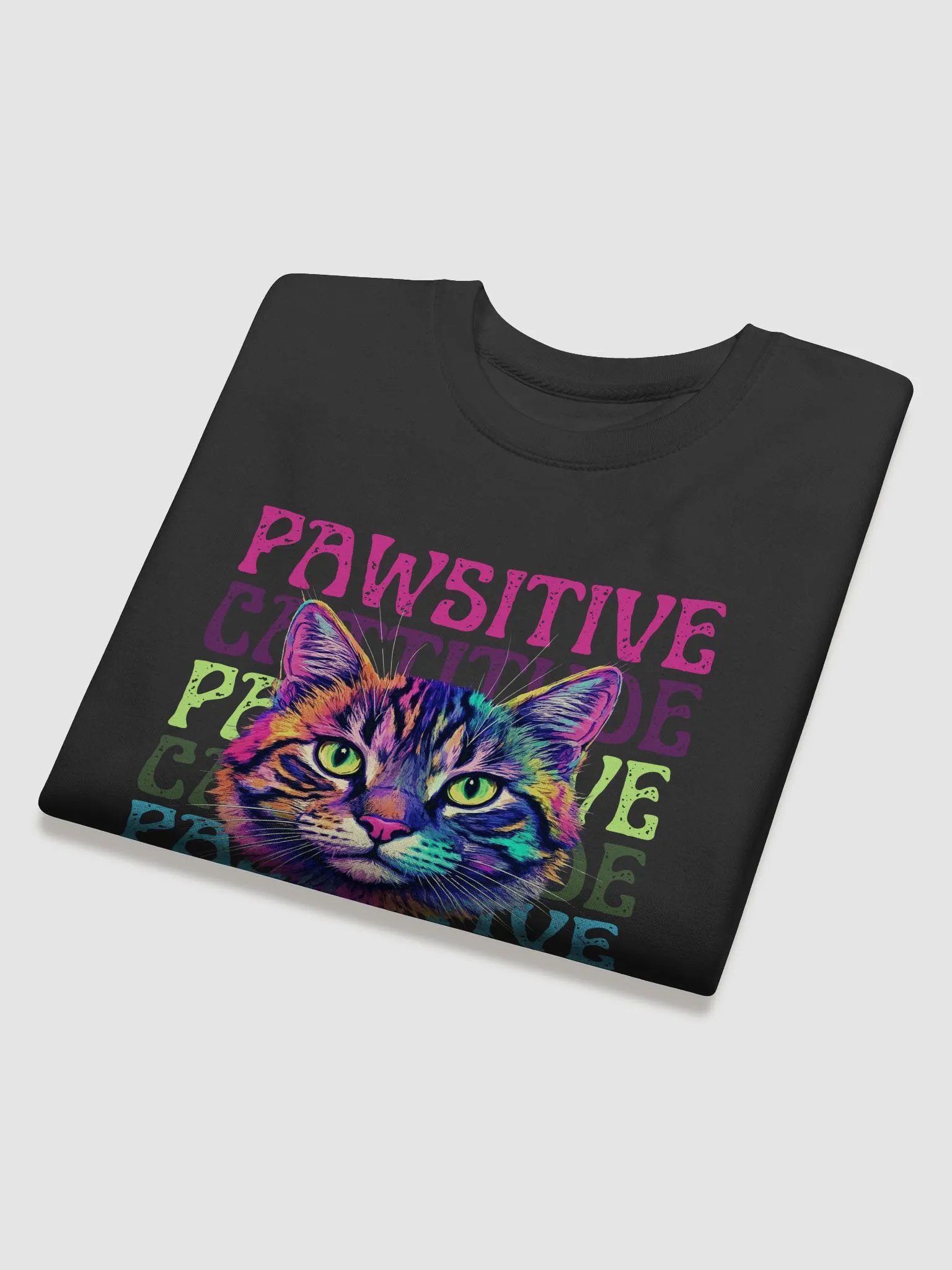 Pawsitive Cattitude Front Cat Graphic Sweatshirt product image (4)