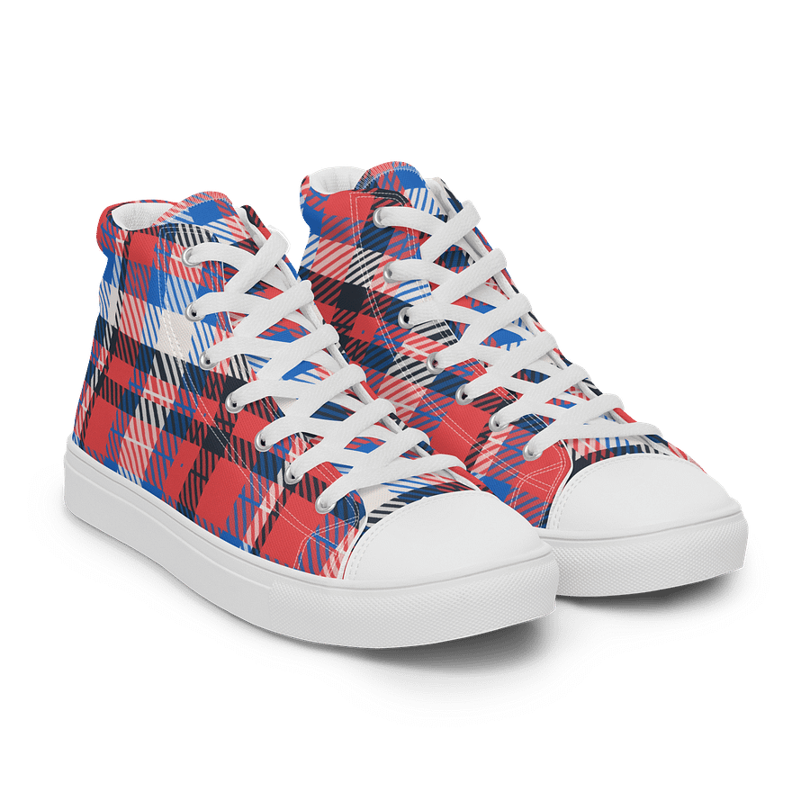 Plaid Power Women's High Top Canvas Shoes product image (8)