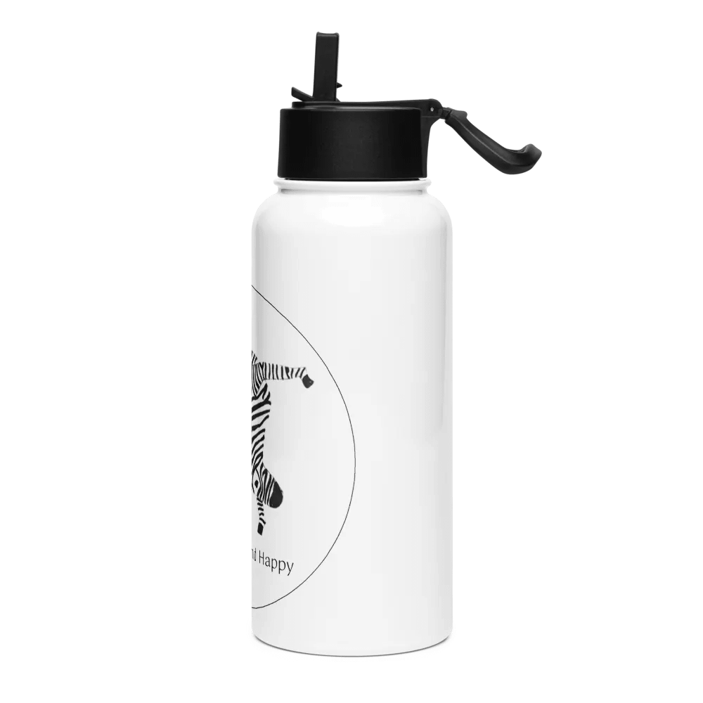 Stainless Steel Bendy Zebra Water Bottle with Straw product image (3)