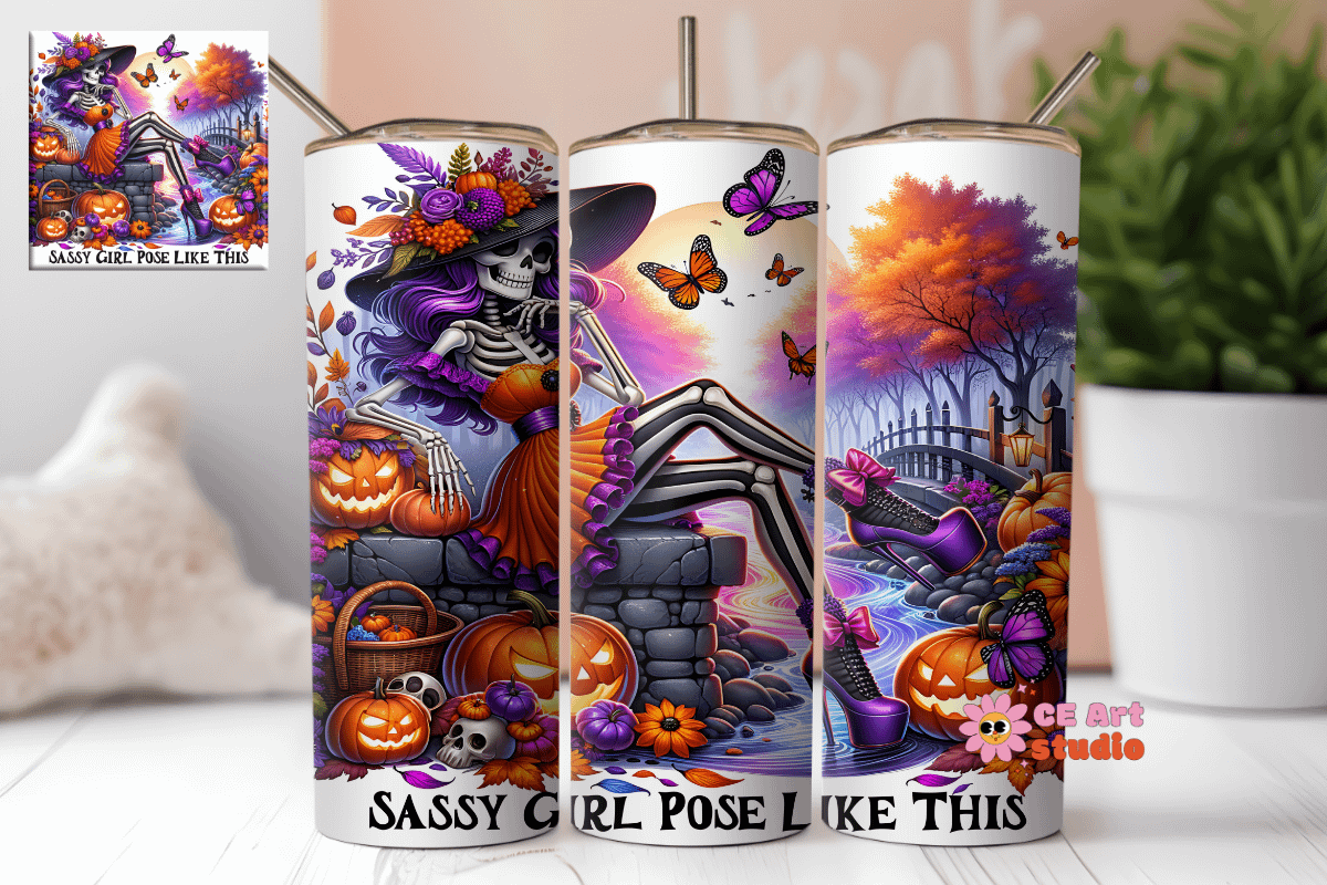Sassy Girl Pose Like This Tumbler Wrap PNG product image (1)