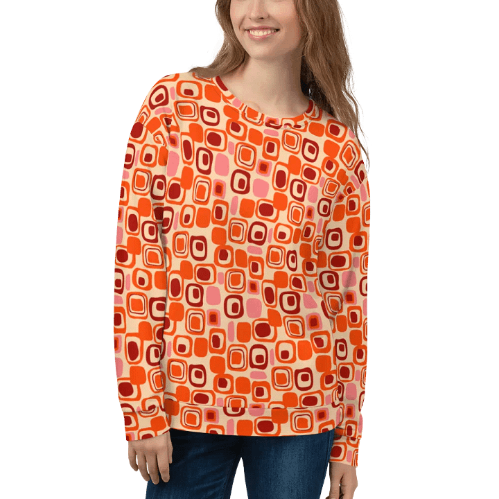 Mid-Century Pattern Orange Sweatshirt product image (1)