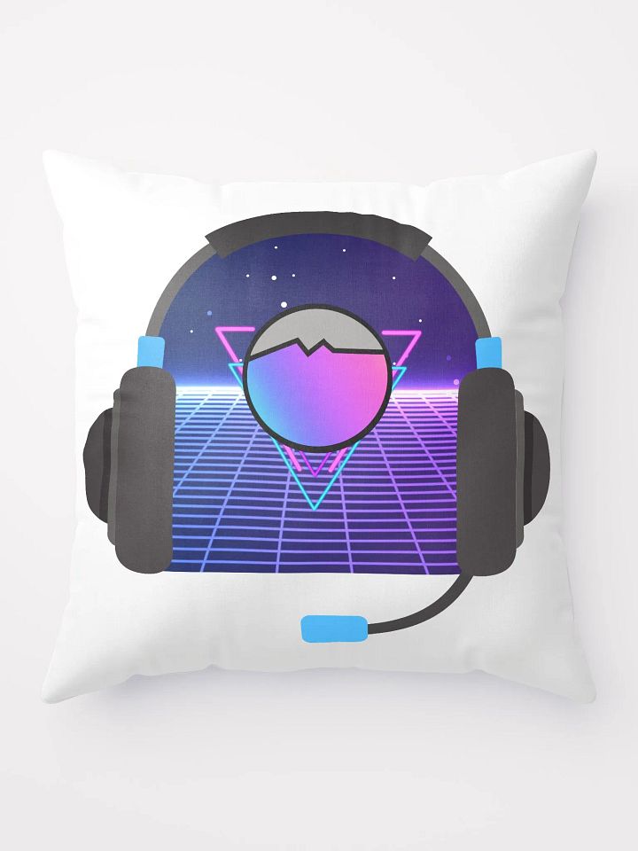 Battle Chicken Headset Throw Pillow product image (2)