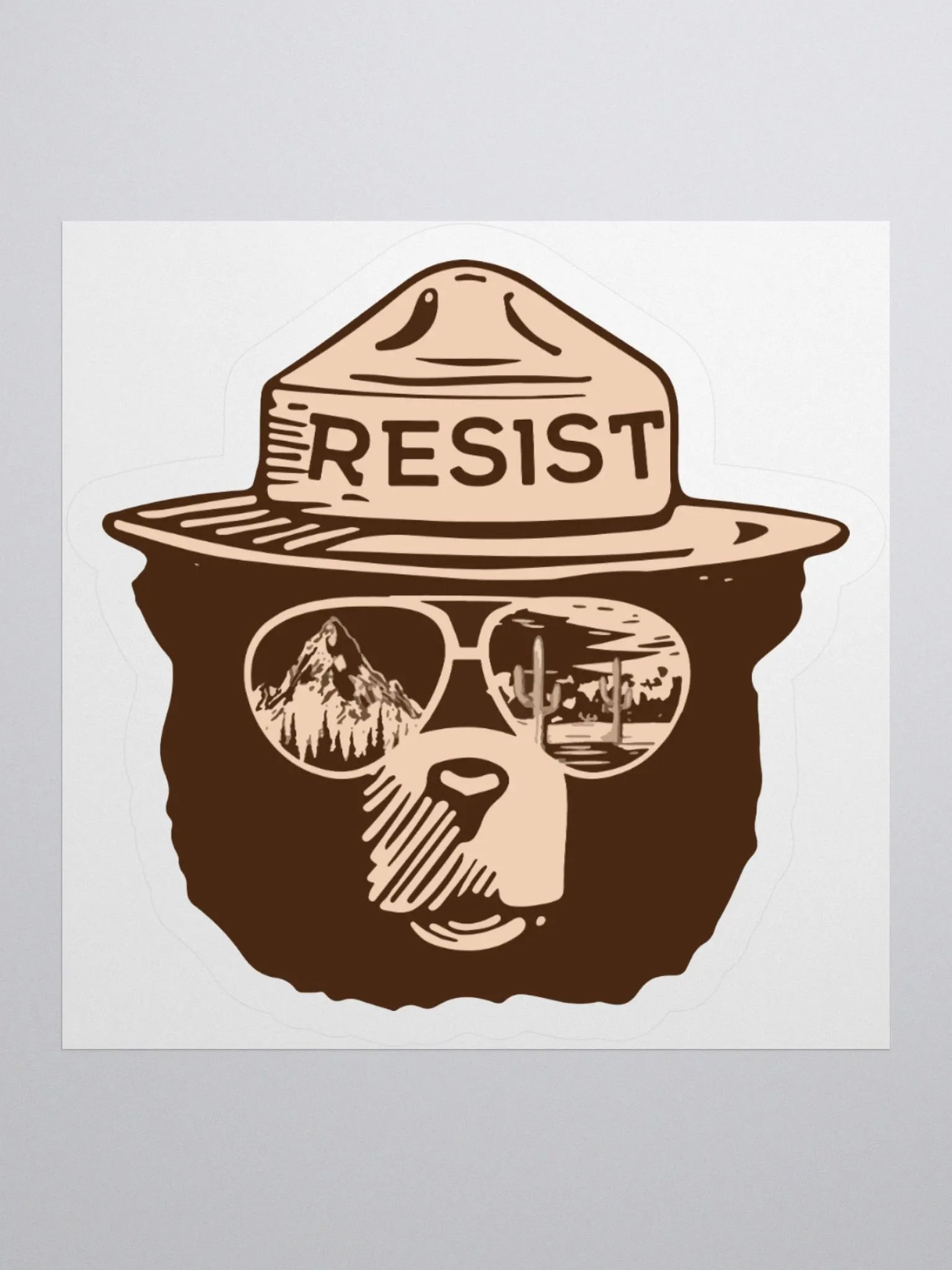 Smokey RESIST Mountain Forests Sticker 3 SIZES! Alt National Parks Kiss Cut Vinyl Decal product image (1)