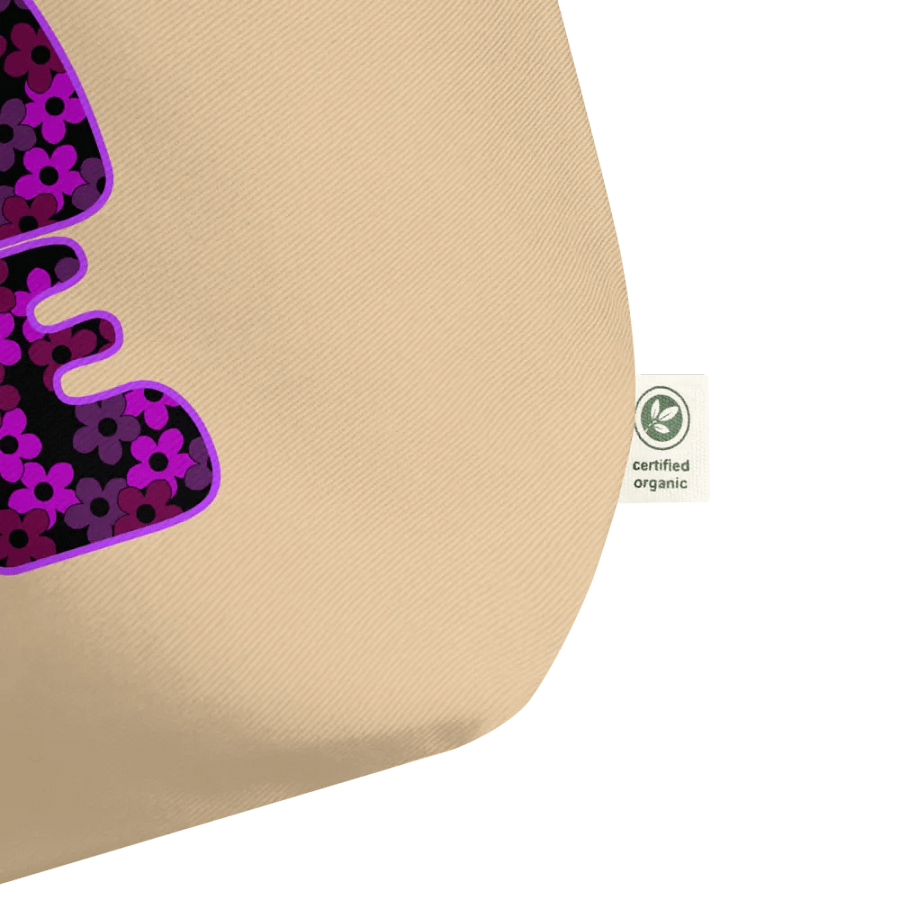 Fuchsia Pink LOVE Text Eco-Friendly Large Tote Bag product image (3)