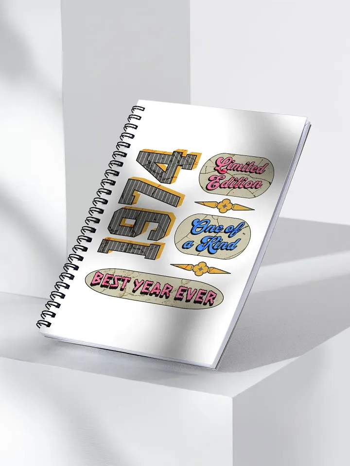 Limited Edition 1974 Retro Text Phrases Spiral Notebook product image (2)