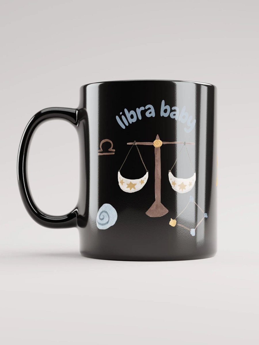 Libra Baby September 23 – October 23 BLACK GLOSSY MUG Baby Gift, New Baby Gift, Fun Astrology Gift product image (11)