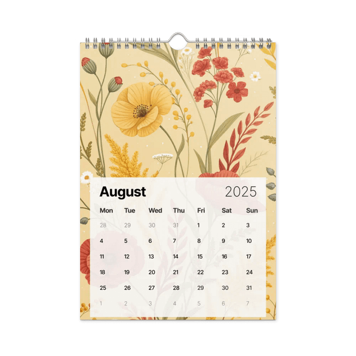 SEAMLESS FLORAL PATTERN WALL CALENDAR 2025 product image (2)