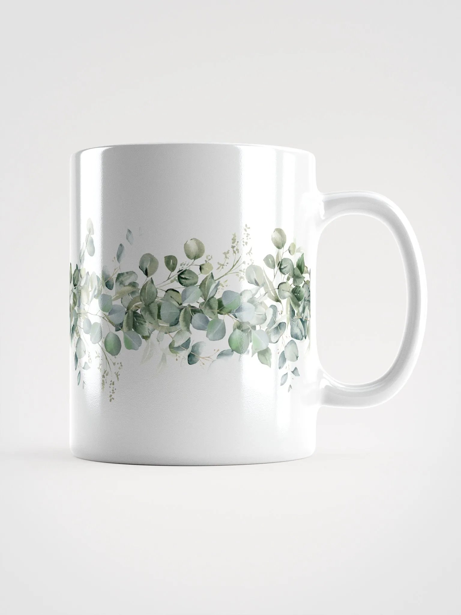 Eucalyptus Leaves White Ceramic Mug product image (1)