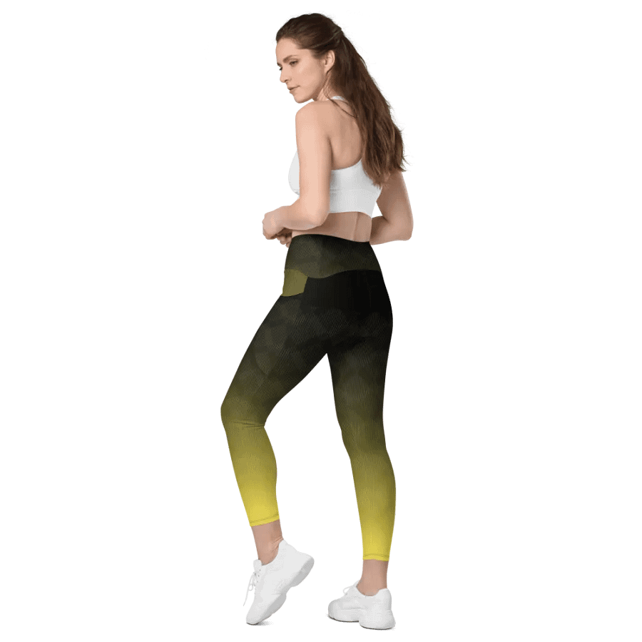 legging with pockets yellow wave product image (6)