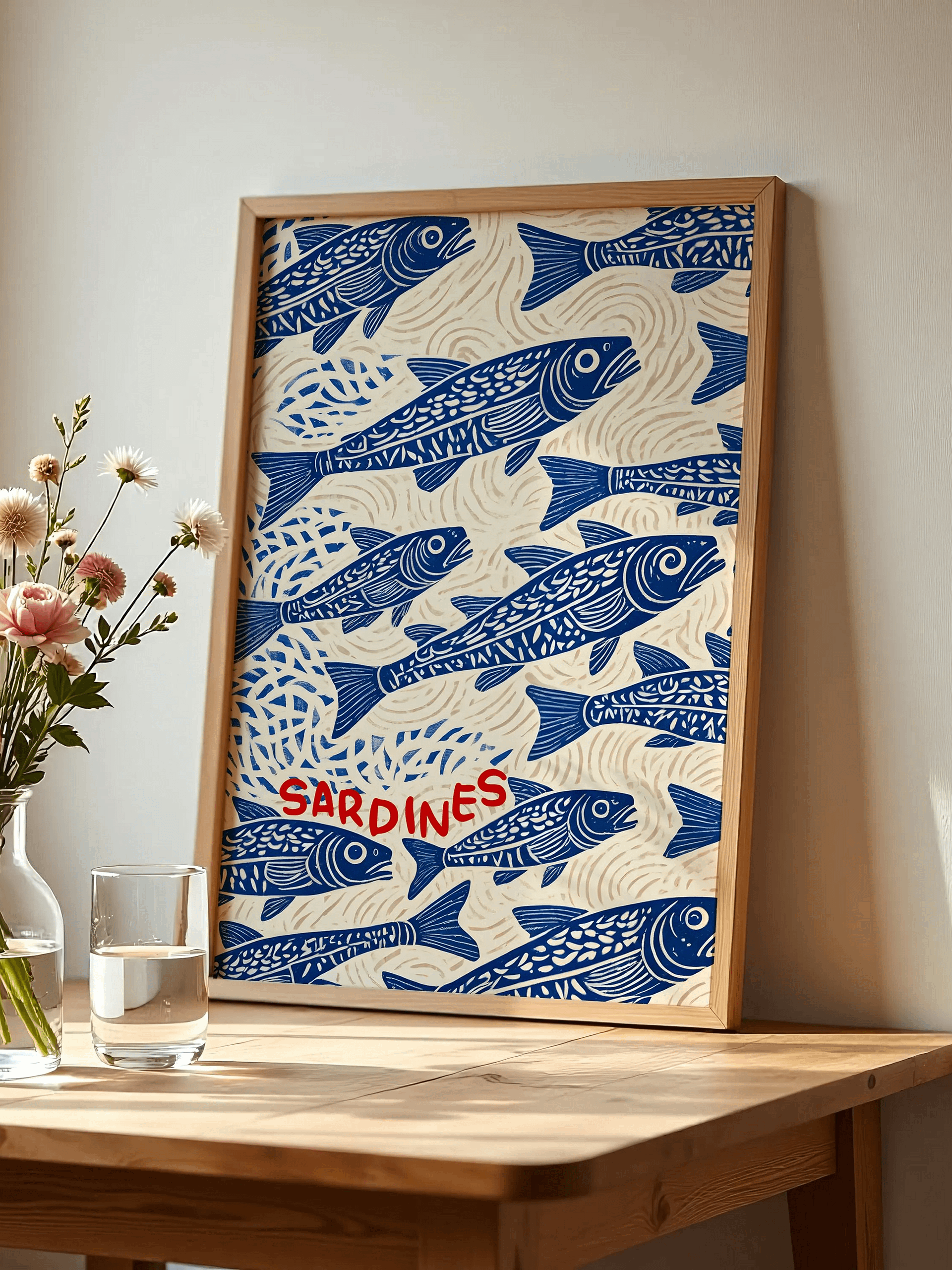 Sardines Print Sardine Tin Vintage Poster Retro Sardine Wall Art Fish Print product image (3)