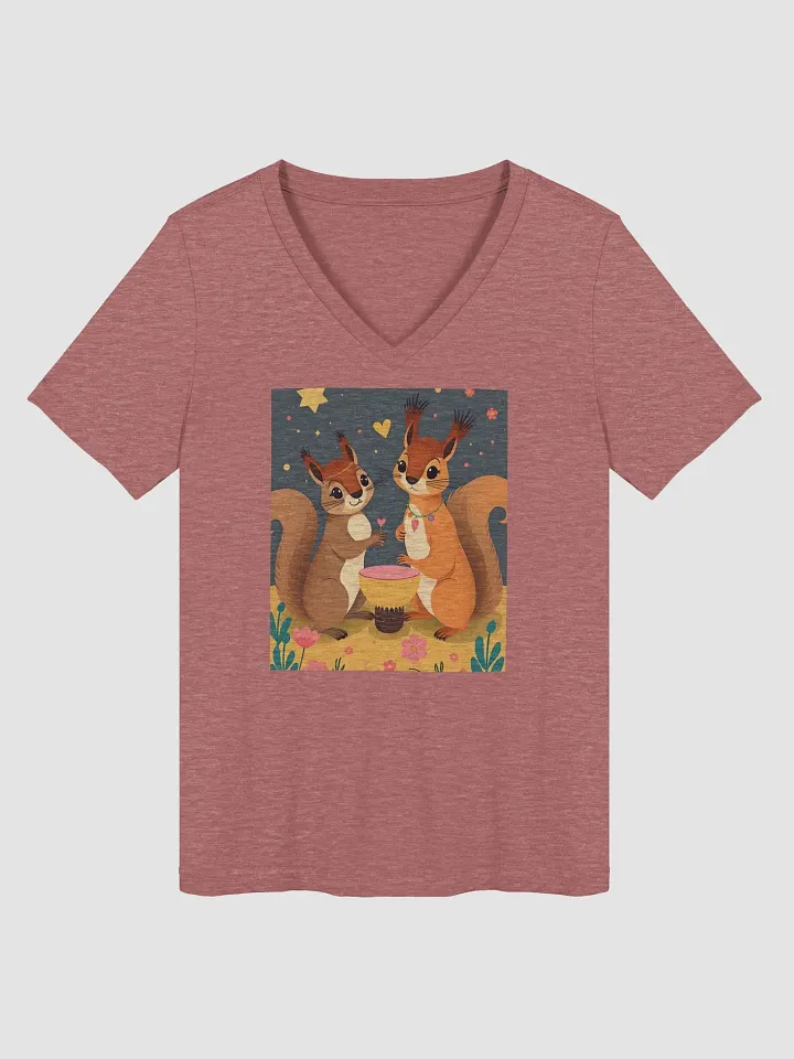 Whimsical Love Squirrels V-Neck Tee product image (1)
