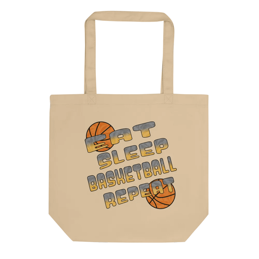 Eat Sleep Basketball Repeat Hoops & Style Eco Tote Bag product image (1)