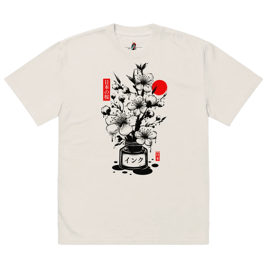 Black Cherry Blossom Japanese Ink - Oversized Tee product image (4)