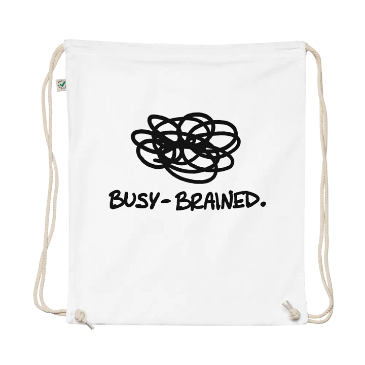 BUSY-BRAINED cotton drawstring bag product image (1)