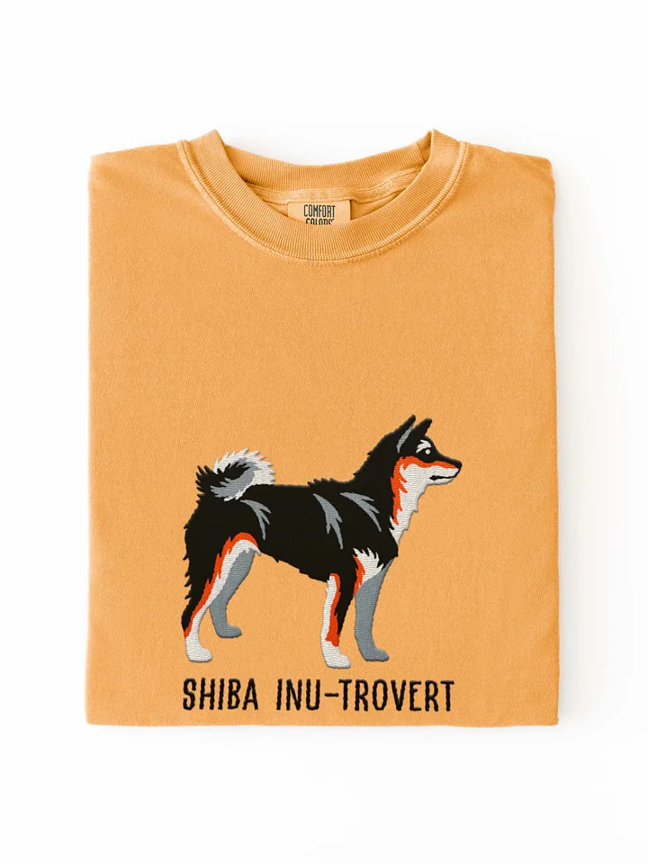 Shiba Inu-trovert T-Shirt(Embroidered) of a Shiba Inu(Tricolor) product image (1)
