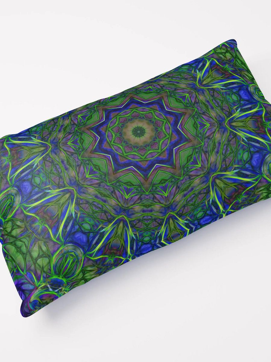 Blue Green Ribbon Kaleidoscope Throw Pillow product image (12)