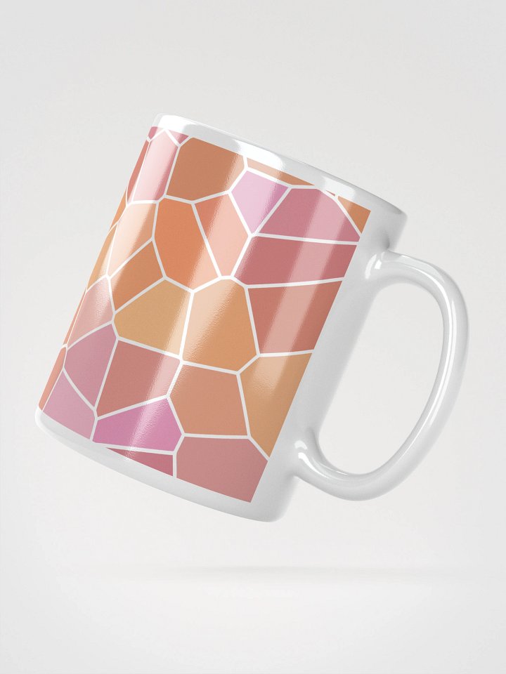 Mug Blanc Mozaïque Sangri - Design Géométrique Rétro Chic - Cadeau Déco product image (2)