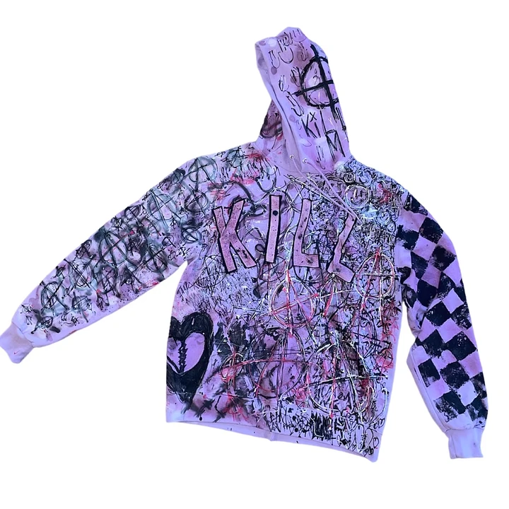 1 of 1 Hand-made KILL Hoodie (Front+Back Design) Large product image (1)