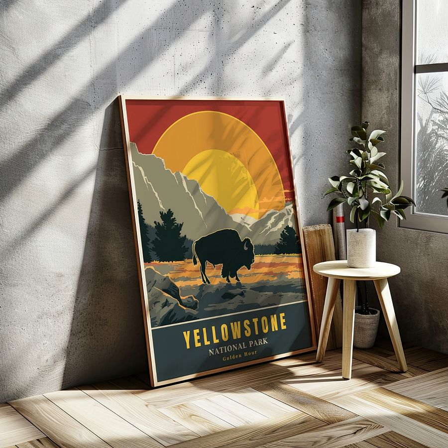 Yellowstone National Park Retro Travel Poster product image (23)
